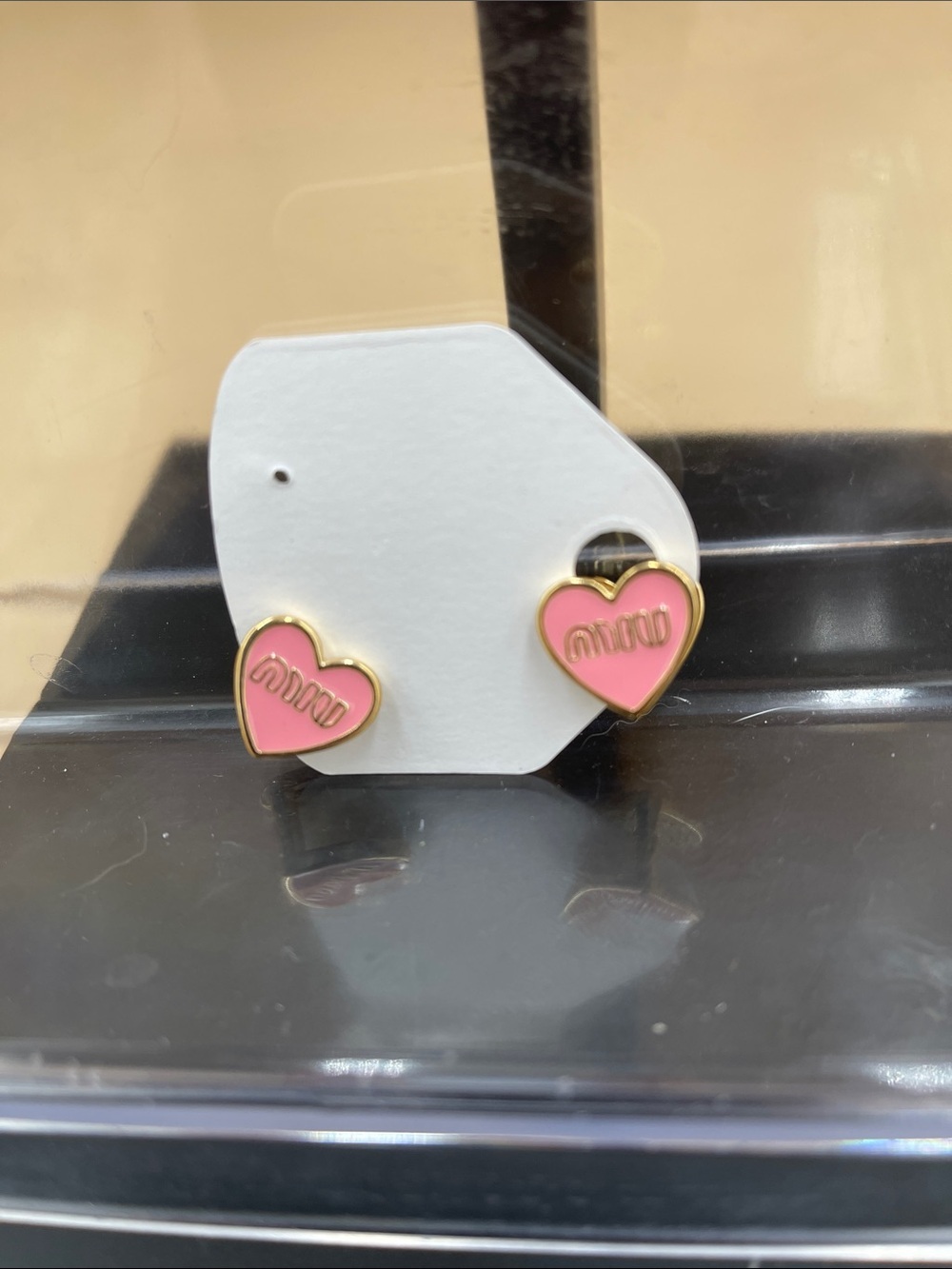 Pink Heart Earrings with Gold Trim One side Gold 1 side Pink So CUTE